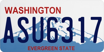 WA license plate ASU6317