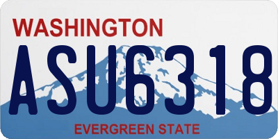 WA license plate ASU6318