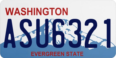 WA license plate ASU6321