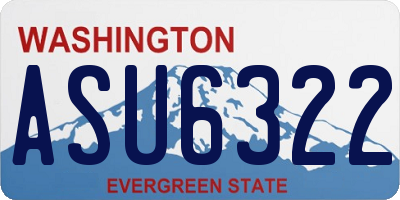 WA license plate ASU6322