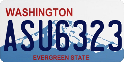 WA license plate ASU6323