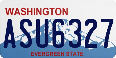 WA license plate ASU6327