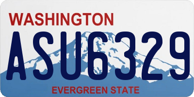 WA license plate ASU6329