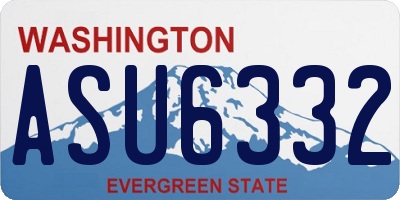 WA license plate ASU6332