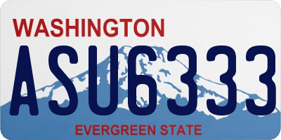 WA license plate ASU6333