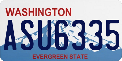 WA license plate ASU6335