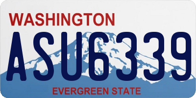 WA license plate ASU6339