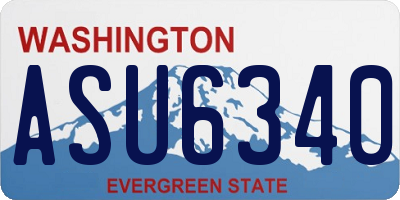 WA license plate ASU6340