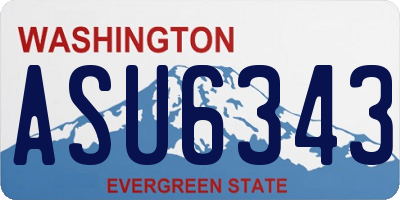 WA license plate ASU6343