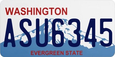WA license plate ASU6345