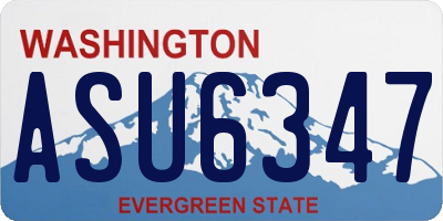 WA license plate ASU6347