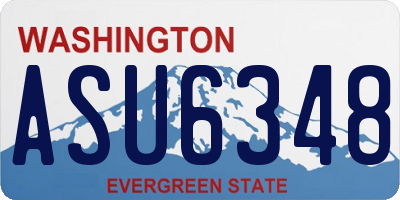 WA license plate ASU6348