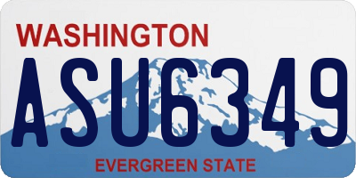 WA license plate ASU6349