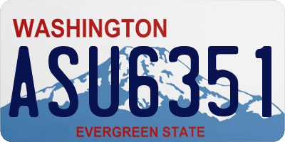 WA license plate ASU6351