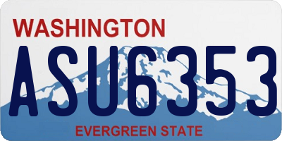 WA license plate ASU6353