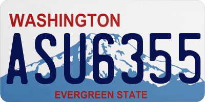 WA license plate ASU6355