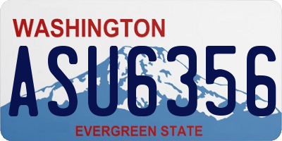 WA license plate ASU6356