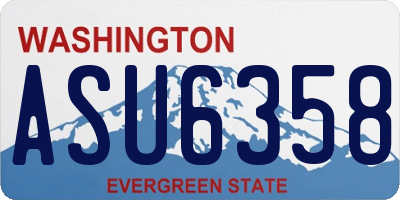 WA license plate ASU6358