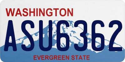 WA license plate ASU6362