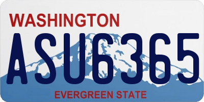 WA license plate ASU6365