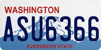 WA license plate ASU6366