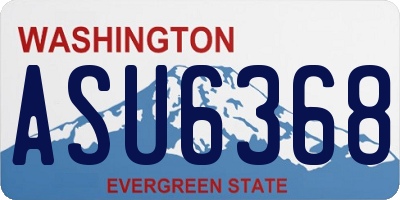 WA license plate ASU6368