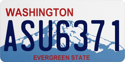 WA license plate ASU6371