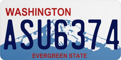 WA license plate ASU6374