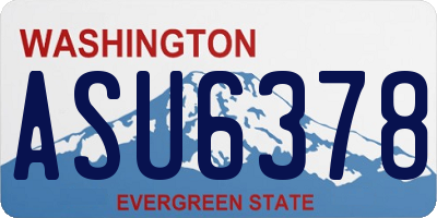 WA license plate ASU6378
