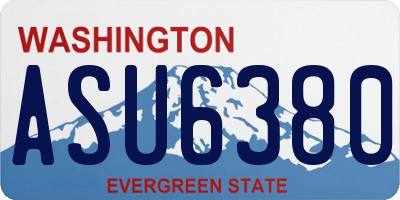 WA license plate ASU6380