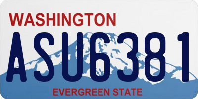 WA license plate ASU6381