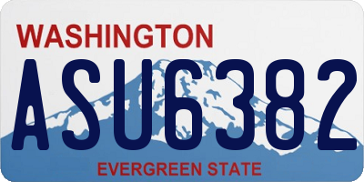WA license plate ASU6382