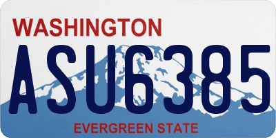 WA license plate ASU6385