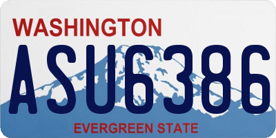 WA license plate ASU6386