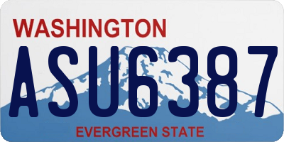 WA license plate ASU6387
