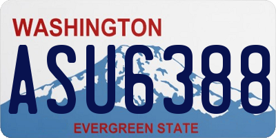WA license plate ASU6388