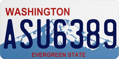 WA license plate ASU6389