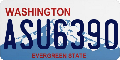 WA license plate ASU6390