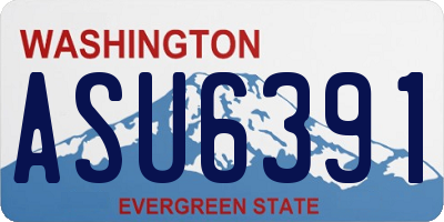 WA license plate ASU6391