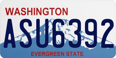 WA license plate ASU6392