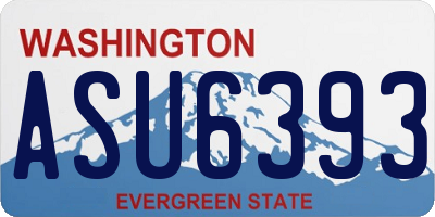 WA license plate ASU6393