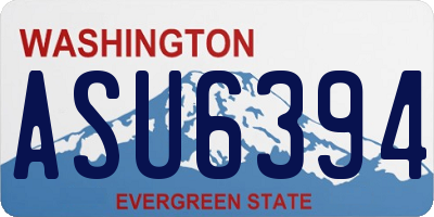 WA license plate ASU6394