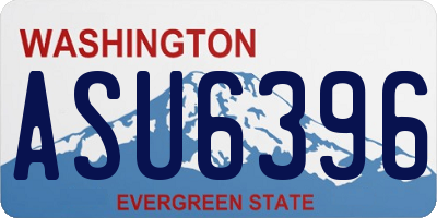 WA license plate ASU6396
