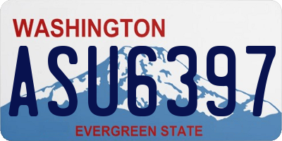 WA license plate ASU6397