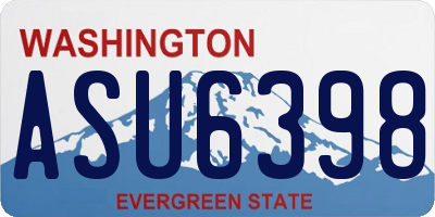 WA license plate ASU6398