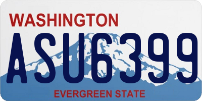 WA license plate ASU6399