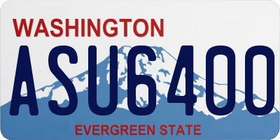 WA license plate ASU6400