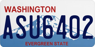 WA license plate ASU6402