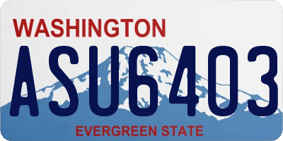 WA license plate ASU6403