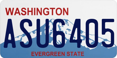 WA license plate ASU6405